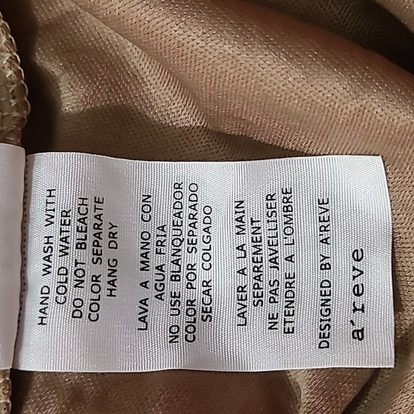 A'reve Striped Sleeveless Maxi Sundress Dress Brown Cream Crocheted Front - Picture 16 of 16